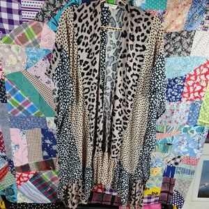 Umgee USA Animal Print Kimono Duster Open Front Cover Up‎ XL/1XL